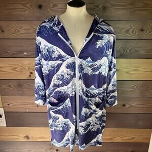 Plover Zip Cover Robe Men Regular Blue Wave One size Beach